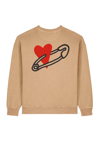 Sweatshirt Oversize Brodé "Coeur Pins"