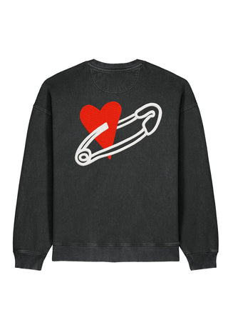 Sweatshirt Oversize Brodé "Coeur Pins"