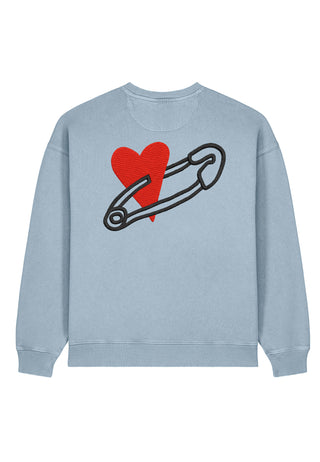 Sweatshirt Oversize Brodé "Coeur Pins"