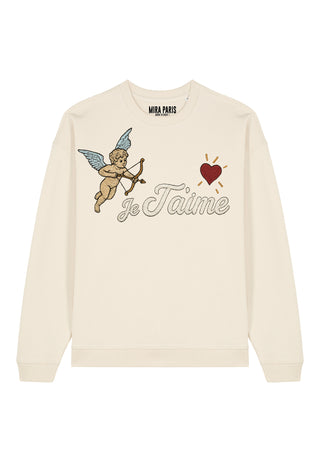 Sweatshirt Oversize Brodé "Je T'aime"