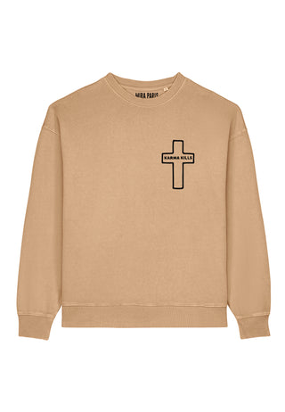 Sweatshirt Oversize Brodé "Karma Kills"