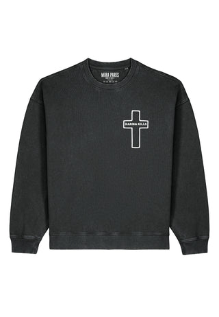 Sweatshirt Oversize Brodé "Karma Kills"