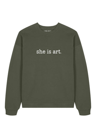 Sweatshirt Oversize Brodé "She is Art"