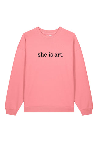 Sweatshirt Oversize Brodé "She is Art"