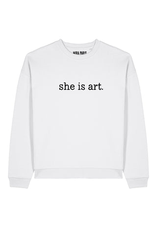 Sweatshirt Oversize Brodé "She is Art"