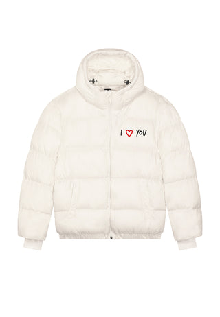 Doudoune Oversize Brodée "I Love You"