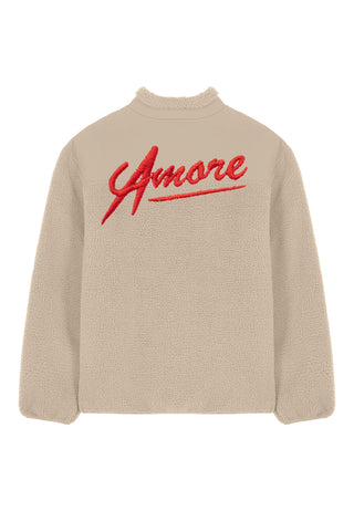 Veste Sherpa Brodée "Amore"