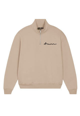 Sweatshirt à Zip Brodé "Amour"