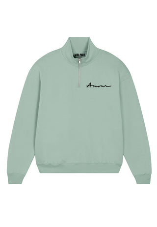 Sweatshirt à Zip Brodé "Amour"