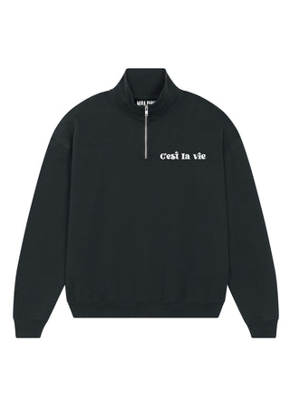 Sweatshirt à Zip Brodé "C'est La Vie"