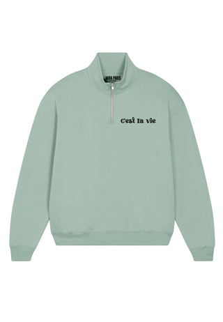 Sweatshirt à Zip Brodé "C'est La Vie"