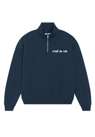 Sweatshirt à Zip Brodé "C'est La Vie"