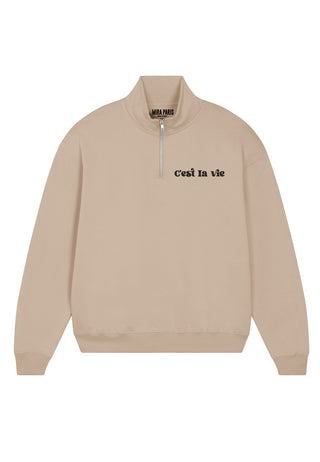 Sweatshirt à Zip Brodé "C'est La Vie"