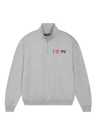 Sweatshirt à Zip Brodé "I Love You"