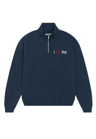 Sweatshirt à Zip Brodé "I Love You"
