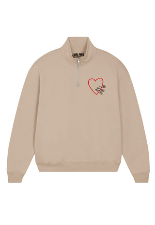 Sweatshirt à Zip Brodé "Pins"