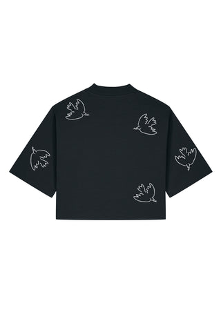 T-shirt Boxy Brodé "Liberté"