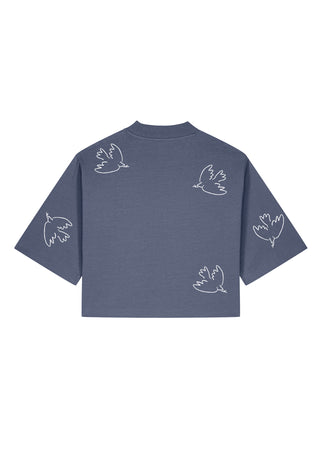 T-shirt Boxy Brodé "Liberté"