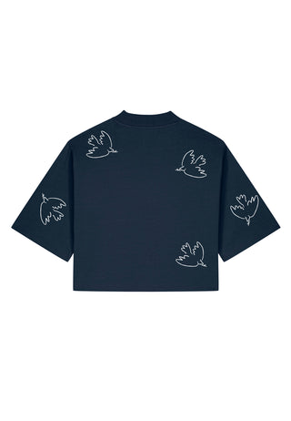 T-shirt Boxy Brodé "Liberté"