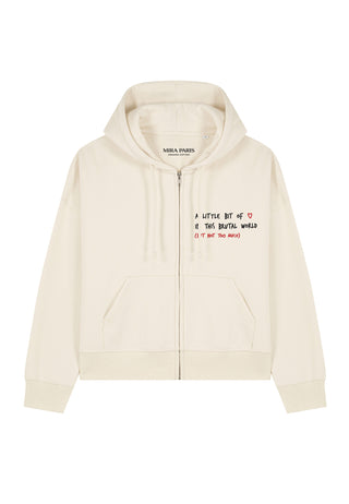 Hoodie Boxy à Zip Brodé "Brutal"