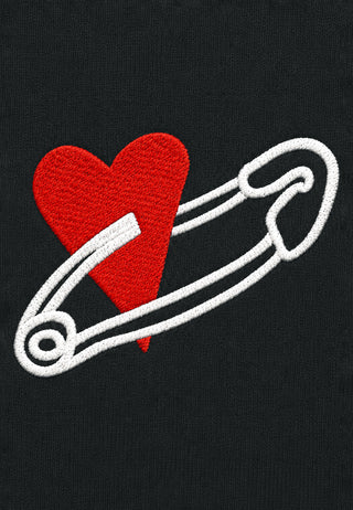 Hoodie Boxy à Zip Brodé "Coeur Pins"