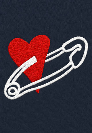 Hoodie Boxy à Zip Brodé "Coeur Pins"