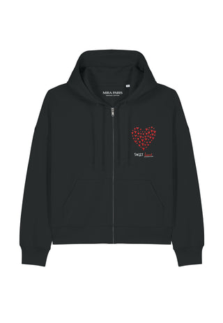 Hoodie Boxy à Zip Brodé "Sweetheart"