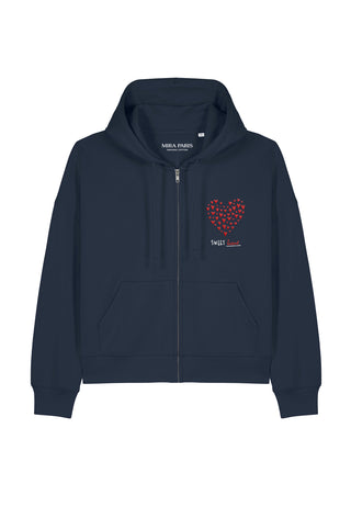 Hoodie Boxy à Zip Brodé "Sweetheart"