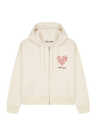 Hoodie Boxy à Zip Brodé "Sweetheart"