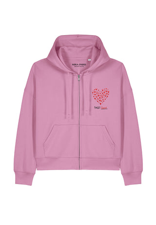 Hoodie Boxy à Zip Brodé "Sweetheart"