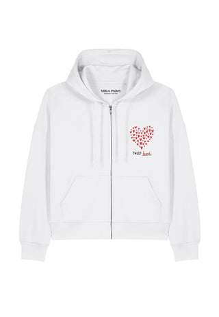 Hoodie Boxy à Zip Brodé "Sweetheart"
