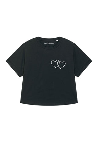T-shirt Oversize Brodé "Double Hearts"