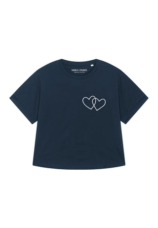 T-shirt Oversize Brodé "Double Hearts"