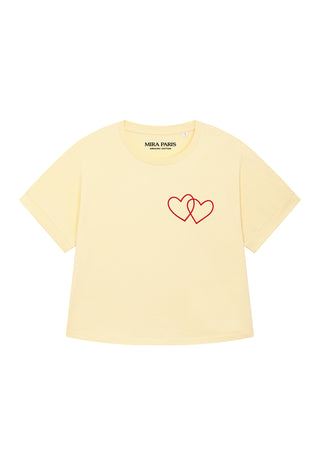 T-shirt Oversize Brodé "Double Hearts"