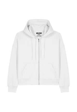 Cropped Hoodie à Zip Essentiel