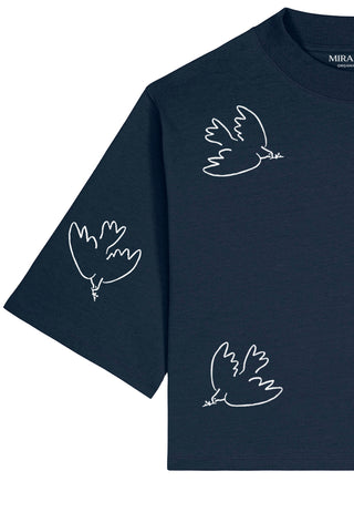 T-shirt Boxy Brodé "Liberté"