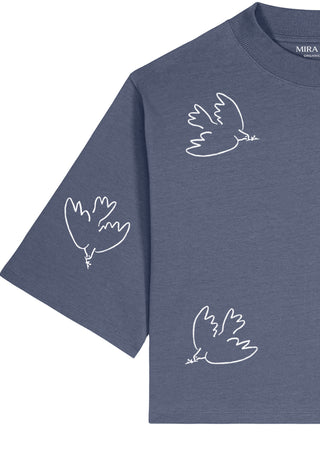 T-shirt Boxy Brodé "Liberté"