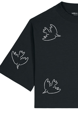 T-shirt Boxy Brodé "Liberté"