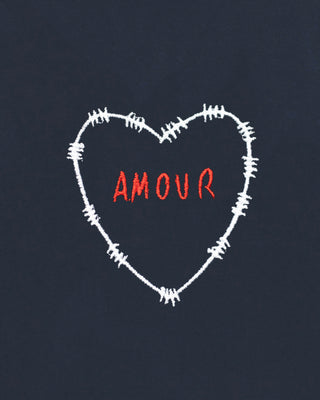 Sweatshirt Col V Brodé "Amour"