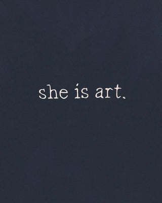 Sweatshirt Col V Brodé "She is Art"