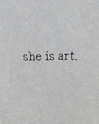 T-shirt Vintage Brodé "She is Art"