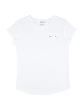T-shirt Roll Up Brodé "Amour"