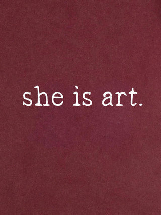 T-shirt Roll Up Brodé "She is Art"