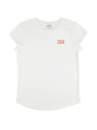 T-shirt Roll Up Brodé "Life is Love"