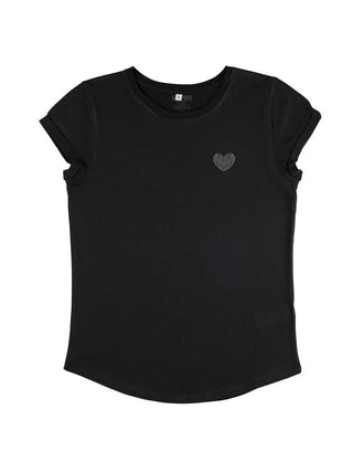 T-shirt Roll Up Brodé "Corazon"