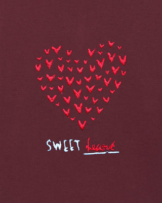 Sweatshirt Col V Brodé "Sweet Heart"