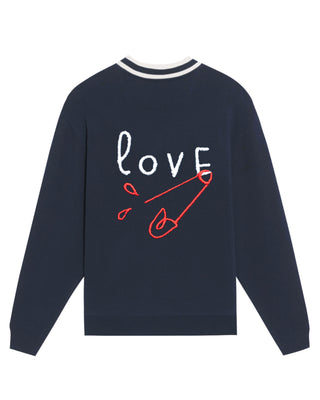 Sweatshirt Col V Brodé "Love"