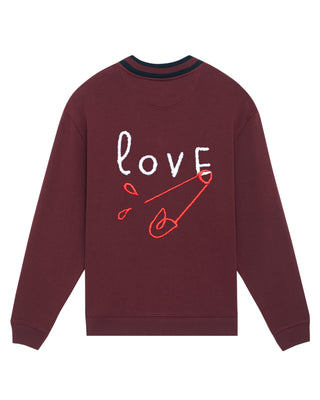 Sweatshirt Col V Brodé "Love"